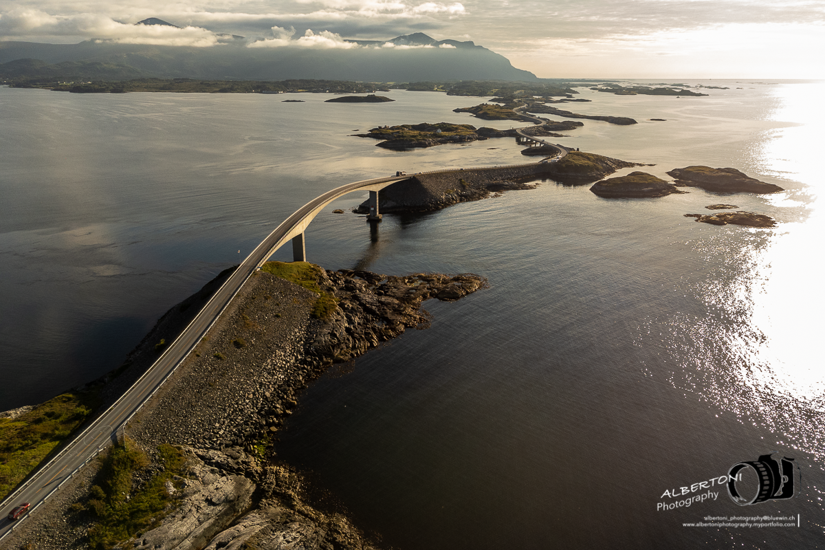 Atlanterhavsvegen, Atlantic road, Norway, Averøy, sunset