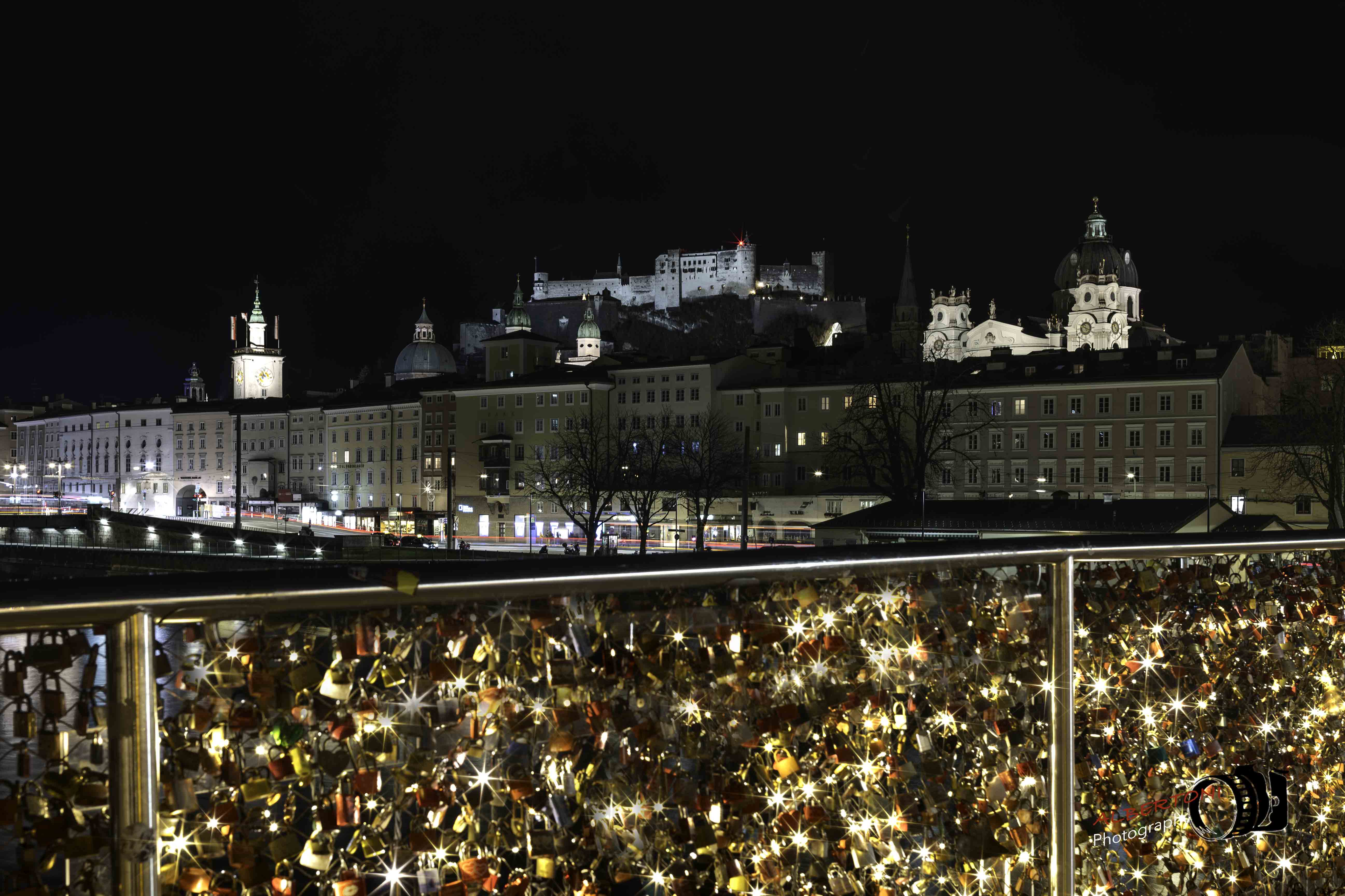 Salzburg by night, Salzburgerland, Austria