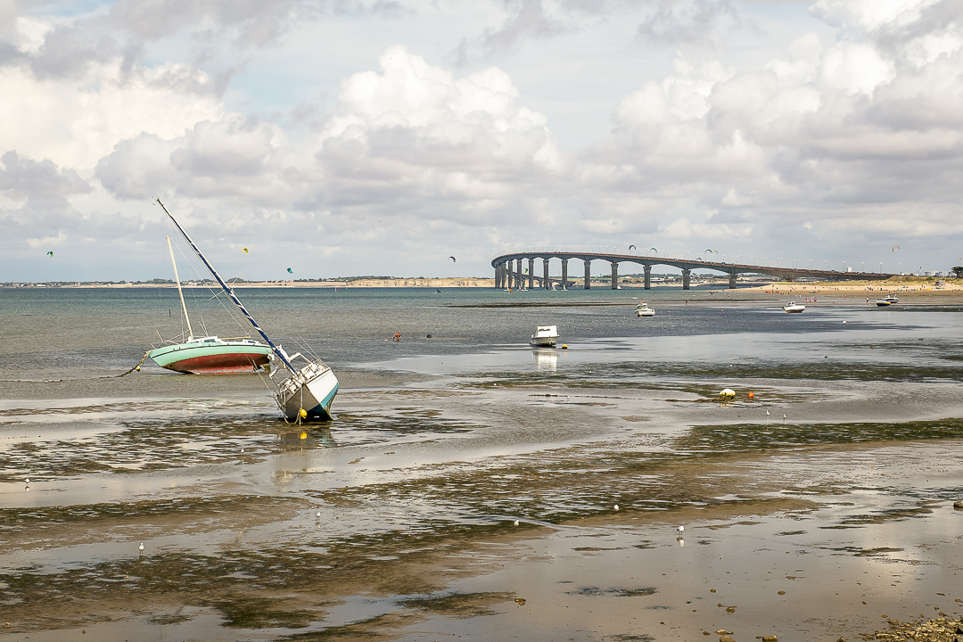 Le Pont-d'Oleron, île d'Oléron, bassa marea, Charente-Maritime